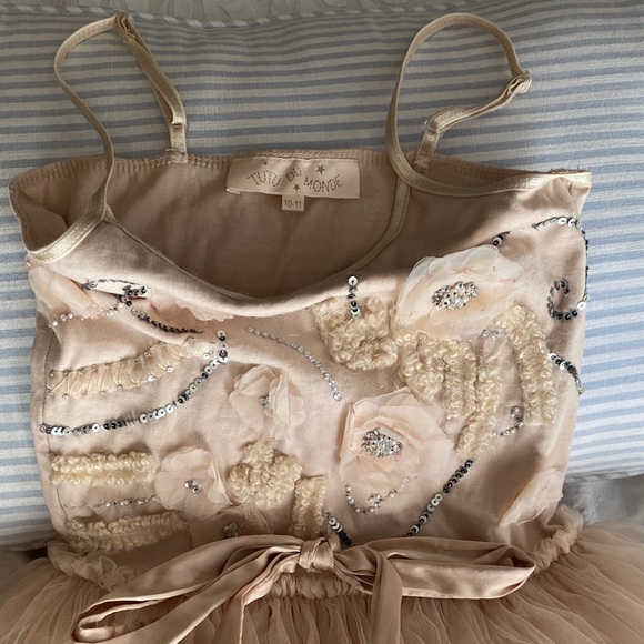 brown and white polka dot dress Tutu Du Monde Fall Lotus Tutu Dress in Camellia